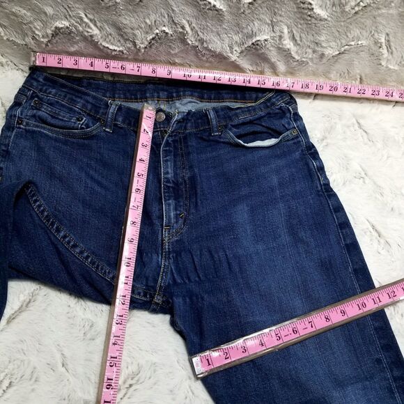 Levis Jeans Mens 38×30 Blue Regular Straight Dark Wash Denim - Picture 6 of 12